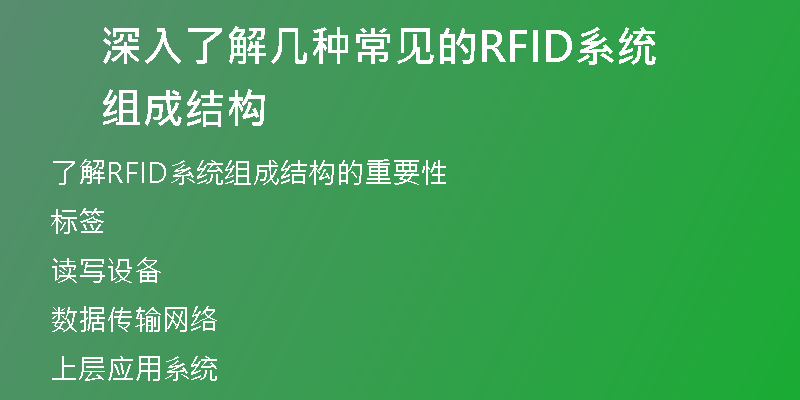 深入了解几种常见的RFID系统组成结构